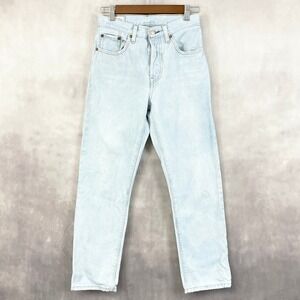 Levis Premium Womens 501 Jeans Size 25x28 Light Wash Americana Street Preppy